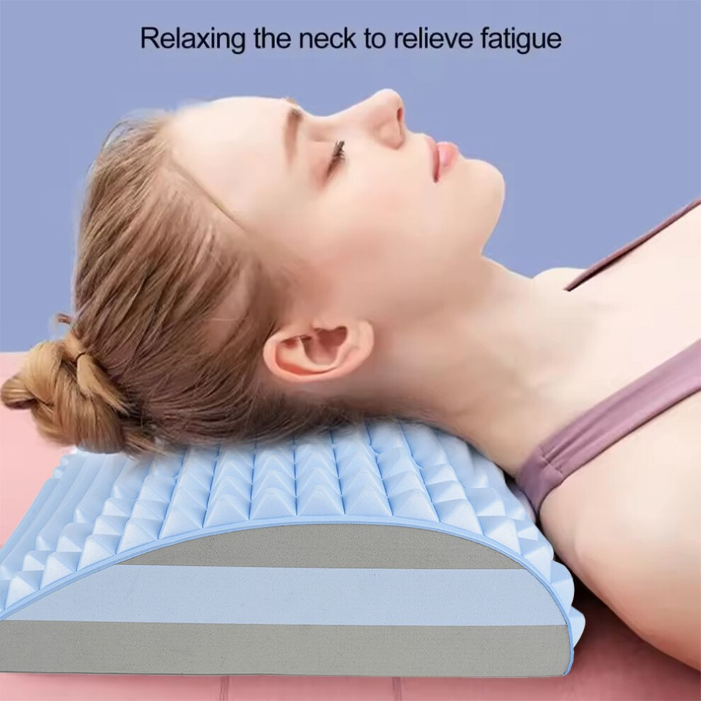 1X Back Stretcher Pillow Neck Lumbar Support Massager For Neck Waist Back, Pain Relief Massage Relaxation