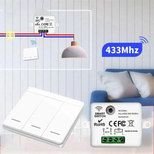 433Mhz Smart Wireless Switch RF Self-Powered Push Button Wall Panels Remote Controller Light Switch Wall Switch 1