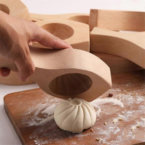 Solid Wood Steamed Bread Mold - Multifunctional Chinese Cooking Tool for Pasta, Buns & Pastries 2