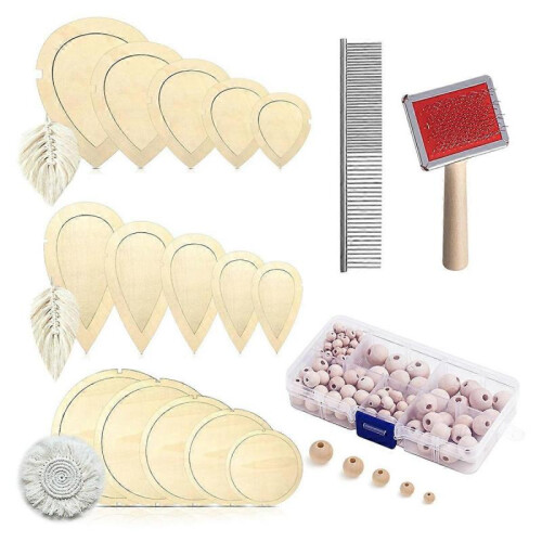 Macrame Leaf Cutting Molds and Comb Sets Leaf Round Cutting Template Macrame for DIY Macrame Tassel