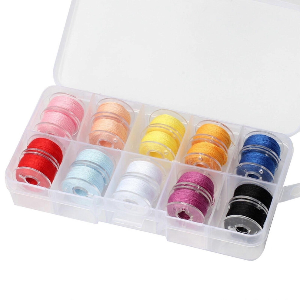 (14, One size) Convenient Sewing Machine Bobbins Spools with Thread Storage Organizer Box for Household DIY Sewing Projects
