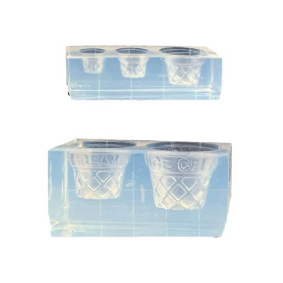 (As show, One size) 2 Pack DIY Ornaments Mold Craft Making Molds Resin Moulds Ice Cream Cone Shape Silicone Material Hand-Making Accessories