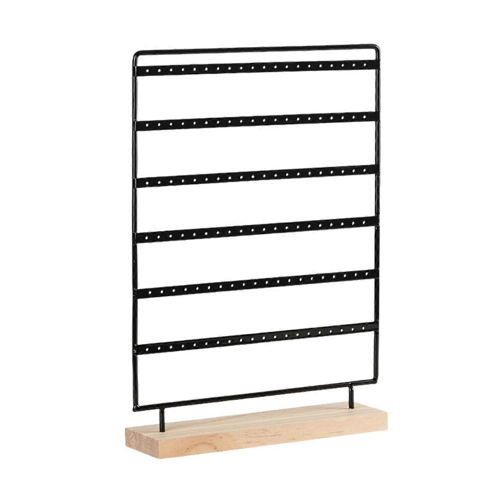 (As show, One size) Earrings Organizer Stand Earring Holder Display Stand with 120 Holes 6 Tiers Jewelry Organizers Rack with Wood Base Gift