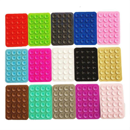 5pcs Silicone Suction Phone Case Adhesive Mount, for iPhone & Android Cellphone case Compatible, Hands-Free Mobile Accessory Holder 1