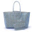 (Light Blue) Women's Pu Tote Bag Portable Capacity Shoulder Bag Waterproof Beach Pocket 1
