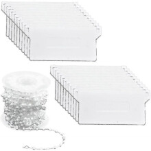 20 Pieces Vertical Blind Weights Bottom Slats 89 Mm (3.5 Inch) & 10m Plastic Vertical Blind Chains for Curtain Vertical Blinds Repair Kit, White