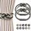 (Black and Beige) 2pcs Magnetic Curtain Tiebacks 2 Colors Braided Simple Modern Creativity 1