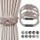 (Pink and Beige) 2pcs Magnetic Curtain Tiebacks 2 Colors Braided Simple Modern Creativity 1