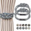(Blue and Grey) 2pcs Magnetic Curtain Tiebacks 2 Colors Braided Simple Modern Creativity 1