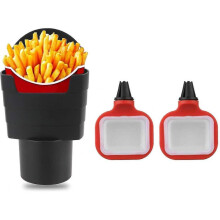 2pcs Car Dip Clip In-car Sauce Holder And One French Fry Cup Holder Sets