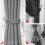 (Blue and Grey) 2pcs Magnetic Curtain Tiebacks 2 Colors Braided Simple Modern Creativity 3