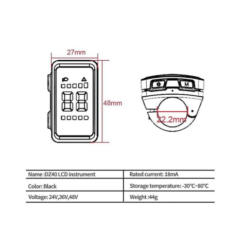 E-bike Display Dz40 Screen Display Screen for Mid Bbs01 02 Hd Electric Ycle S 1