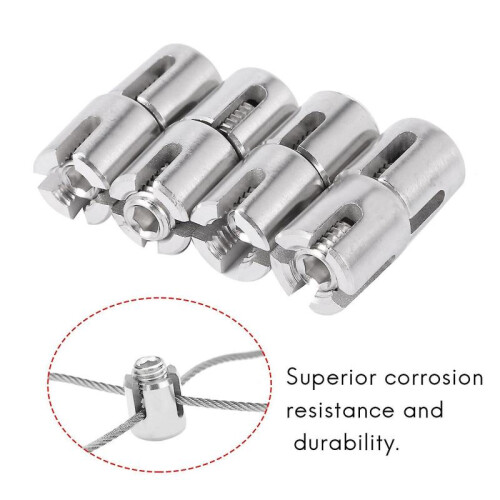8 Pcs Less Steel Wire Rope Trellis Fitting Clip M Wire 2