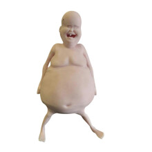 (sand, One size) Bald Guy Body Anxiety Stress Relief Toy Desk Phone Stand Soft Durable Fun Gift For Adults Kids
