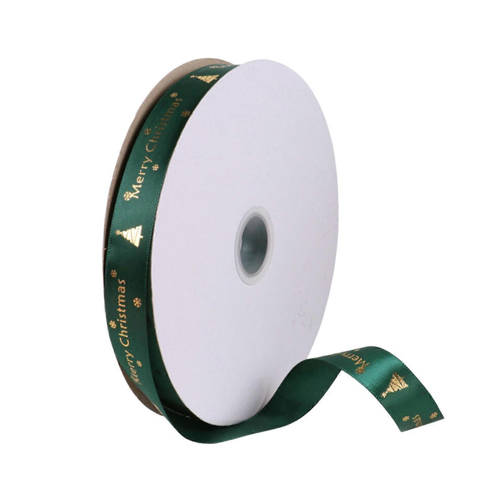 (Green, One size) 1 Roll of Festive Ribbons Christmas Silk Ribbon 20mm Width Ribbon 98 Yards Length for DIY Gift Wrapping and Crafts  Green