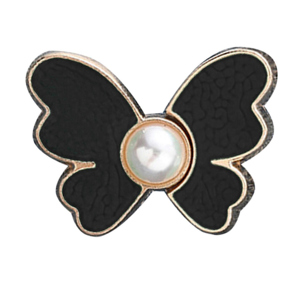 (, One Size) Adjustable Jean Button Pins Butterfly Shaped Waist Tightener Instant Jean Buttons For Jeans Pants No Sewing Required Black