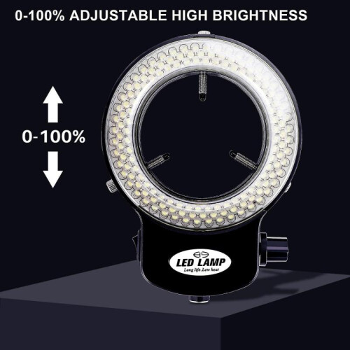 144 Led Miniscope Ring Ring 0 - 100% Adjable Lamp Compatible 2