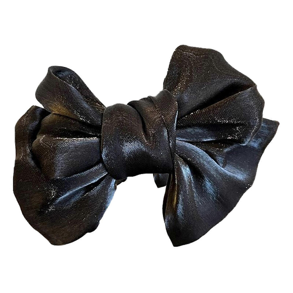 (Silver, One Size) Bows Bun Hair Clip Fashionable Bowknot Hairpin Bows Hair Barrette Clips Hair Accessories For Women And Girls Black Black,Silver