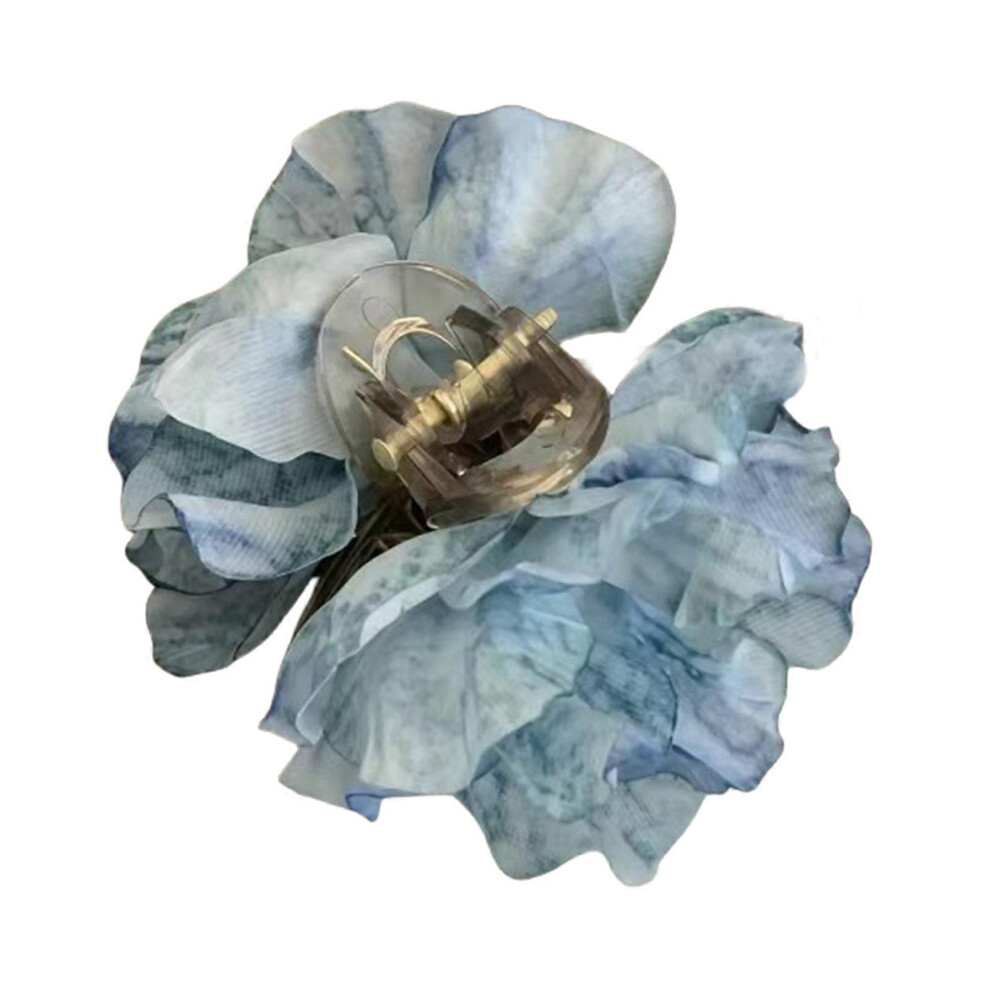 (Bogenhong, One size) Flower Hair Claw Clip Fashionable Floral Hairpin Flower Hair Barrette Hair Clips Hair Accessories for Women and Girls  Blue