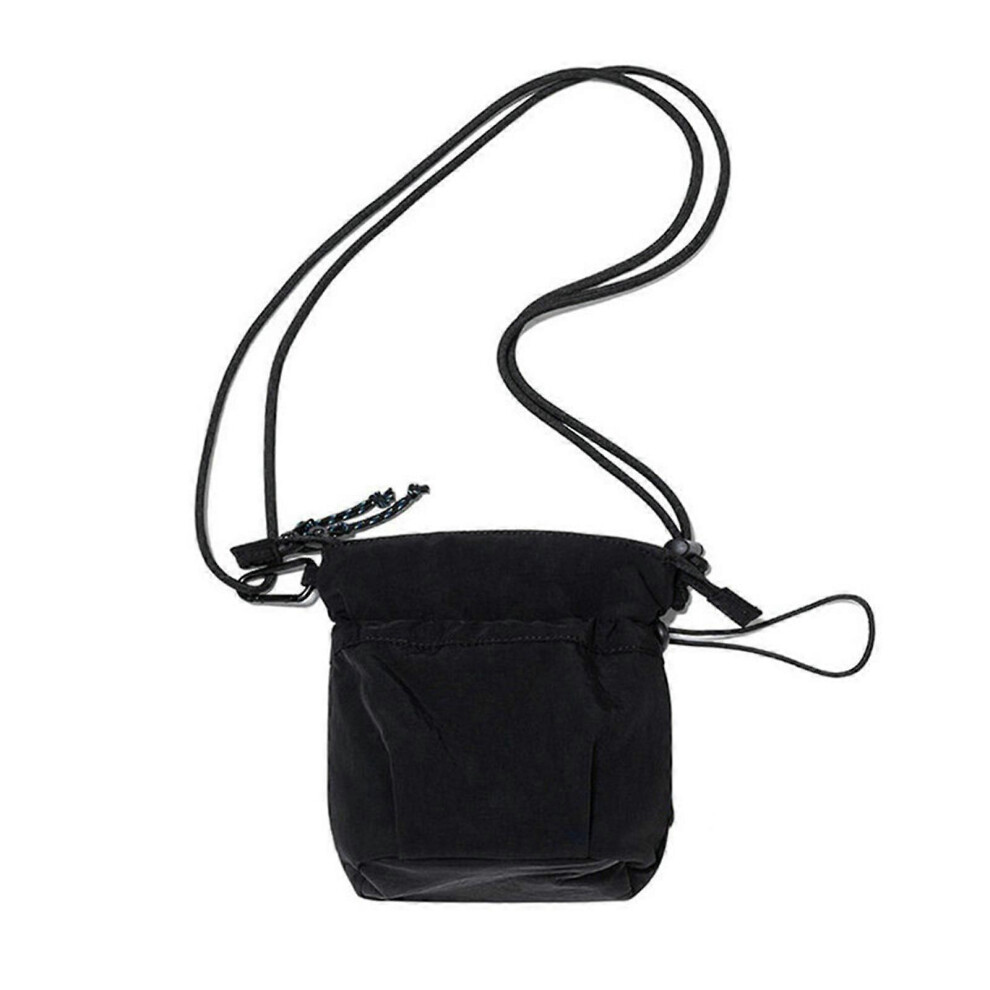 (Black, One size) Women Bag Fashion Phone Storage Bag Small Bag Drawstring Crossbody Bag Contrast Color Shoulder Bag for Everyday  Black