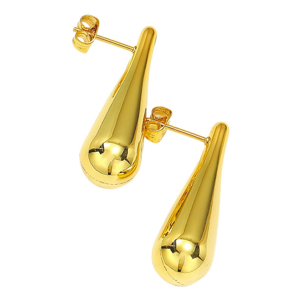 (As show, One size) Minimalist Waterdrop Earrings for Women Stainless Steel Teardrop Shaped Ear Studs for Sensitive Skin Elegant Jewelry