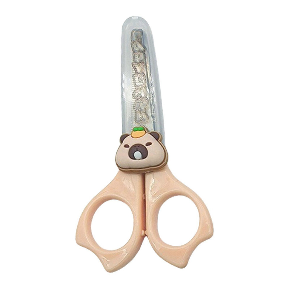 (As show, One size) Kid Safety Scissors with Protective Lid Ergonomic Grip Toddler Preschooler Scissors For School Classroom Craft Supplies