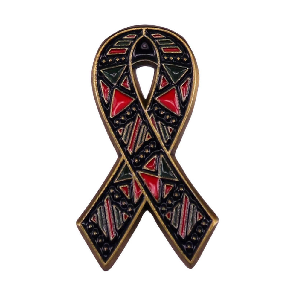 (As Show, One Size) Vintage Ribbon Brooch Ribbon Pin Stylish Lapel Pin Alloy Texture Suitable For Backpack And Cloth Decorations Black