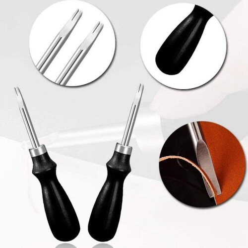 3pcs Craft Tools Kit, Cutting with 2 Sizes Ed Beveler Tool for Leat 2