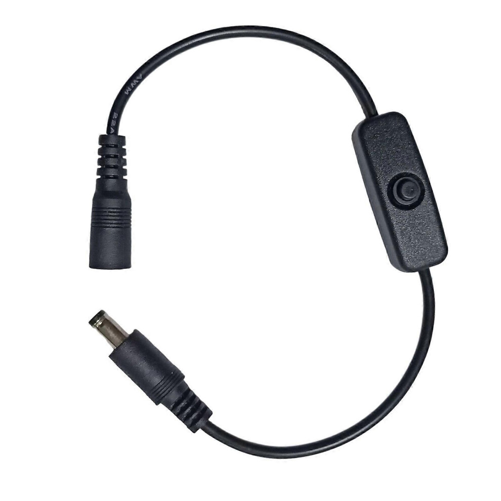 (, One Size) Dc5.5x2.1mm Male To Female Inlined Power Cable With Switcher For Led Strips And Small Electronics White/Black