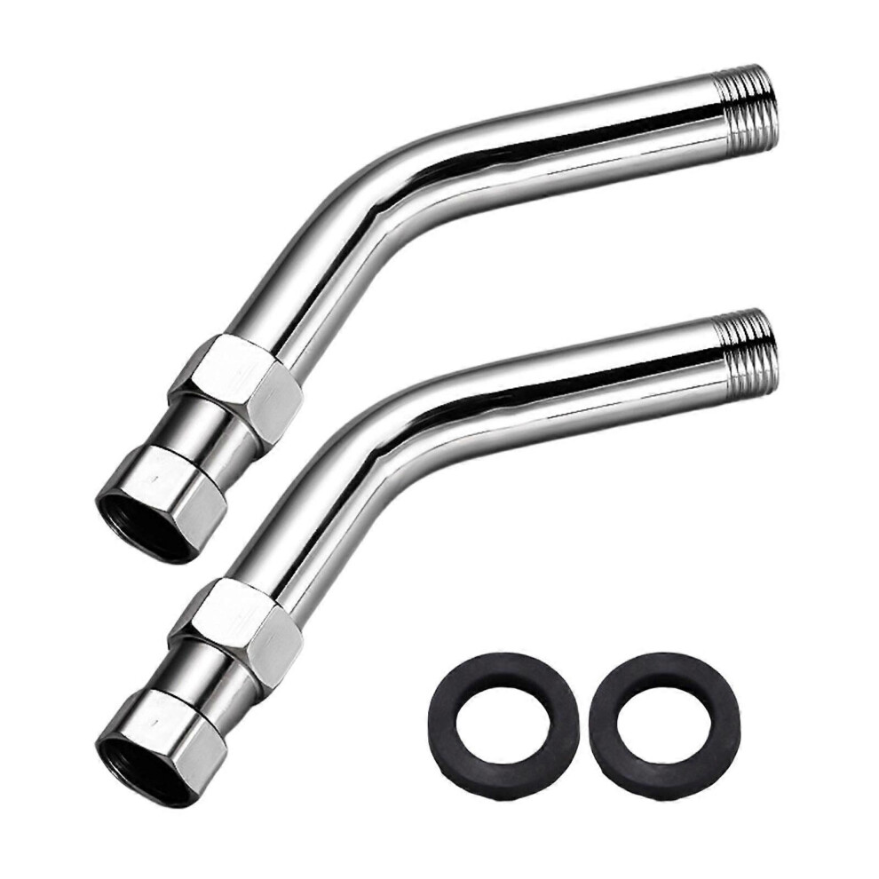 (17.5cm, One size) Steel Shower Elbow Adapters with not  Corrosion Design  Flexible Shower Head Extension Elbows 2 unit for Home Use