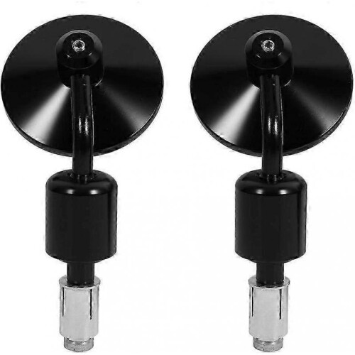 Side Mirrors,7/8" Handlebar End Universal Motorcycle Adjustable 3" Hand Bar Mirrors End Mirror(Black) 1