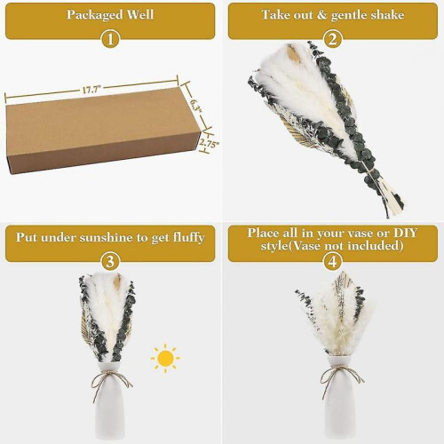 45pcs Dried Pampas Grass Boho R Fluffy Dried R Boho Bath R, 2