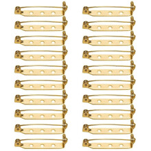 (32mm, Gold) 20pc Metal Brooch Pins Blank Base Brooches 20/25/32mm Lock Back Safety Badge Pins Jewelry Findings for DIY Crafts Making  Silver 20mm