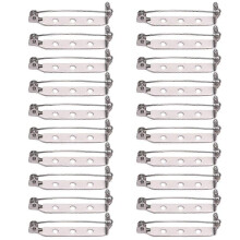 (32mm, Silver) 20pc Metal Brooch Pins Blank Base Brooches 20/25/32mm Lock Back Safety Badge Pins Jewelry Findings for DIY Crafts Making  Silver 20mm