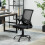 Vinsetto Vinsetto Mesh Swivel Office Chair Task Computer Chair w/ Lumbar Support, Black 1