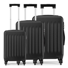 (black) 20/24/28Inch Hand Cabin Luggage ABS Suitcase Set 4 Wheels Hard Shell Travel Case