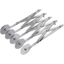 Stainless Steel 5-Wheel Pastry Slicer, Telescopic Dough Cutter with Adjustable Wheel Spacing for Pizza Cookies
