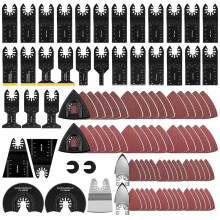 97Pcs Oscillating Saw Blades Kits Cutting for Wood Plastic Metal Multi Tool Blades Oscillating Tool Blades with Sanding Pads Sandpapers Kits Fit Dewal