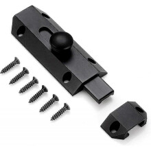 Safety Lock Latch with Pure Thick Brass Bolt, Heavy Duty Gate Latch, Black
