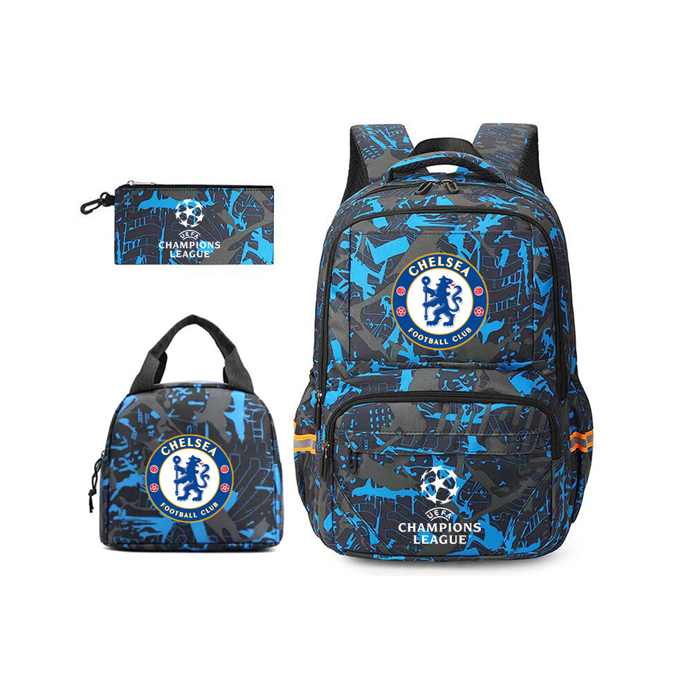 (Graffiti Chelsea) Champions League backpack fashion trend Real Madrid Barcelona Paris Grand Backpack Student schoolbag men's Manchester City Manchest