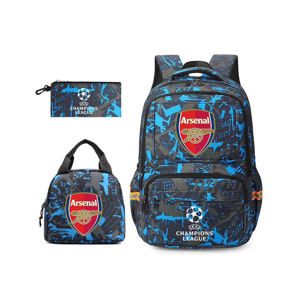 (Graffiti Arsenal) Champions League backpack fashion trend Real Madrid Barcelona Paris Grand Backpack Student schoolbag men's Manchester City Manchest