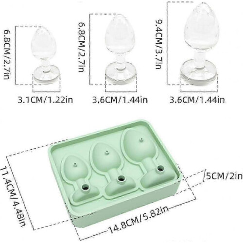 (Beige) Prank Butt Plug Shaped Ices Cubes Trays, Funny Silicone Mold for DIY Cake Chocolate Candy 1