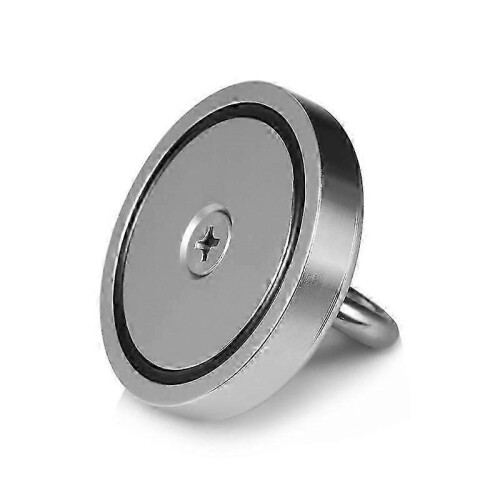 Magnetic Hook 60 lb (27 kg) Pull Rare Earth Magnetic Hook with Counterbore Eyebolt - Silver 1
