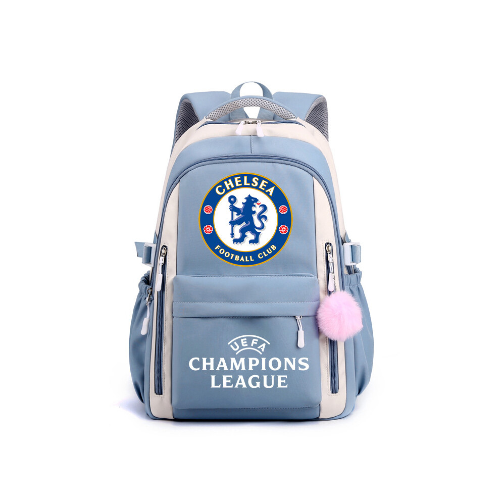 (Blue - Chelsea) Champions League backpack fashion trend Real Madrid Barcelona Paris Grand Backpack Student schoolbag men's Manchester City Manchester