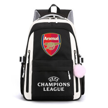 (Black - Arsenal) Champions League backpack fashion trend Real Madrid Barcelona Paris Grand Backpack Student schoolbag men's Manchester City Manchester United
