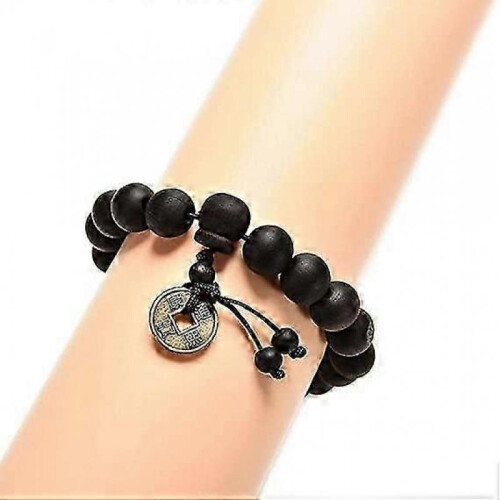 Mens Bracelet Wood Beads , Black 2