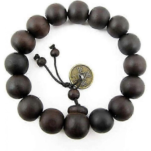 Mens Bracelet Wood Beads , Black