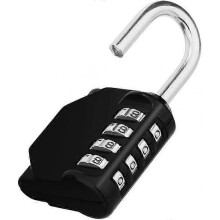 4 Digit Combination Padlock Outdoor, School Lock, Gym Lock and Black Lock