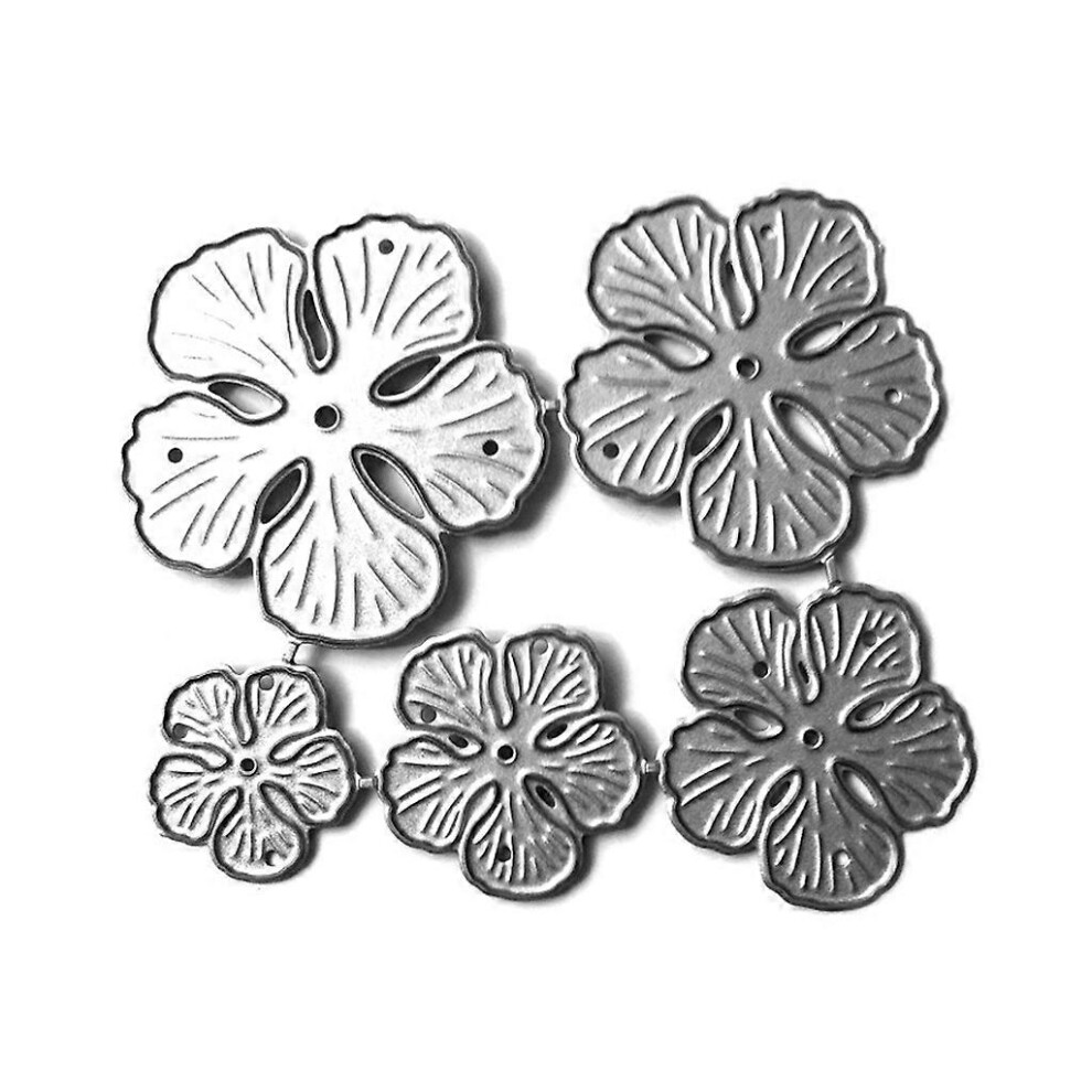 (As show, One size) Five Petals Cutting Dies DIY Etched Craft Dies Handmade Ability Developing Template for School Classroom Teacher Props  Silver