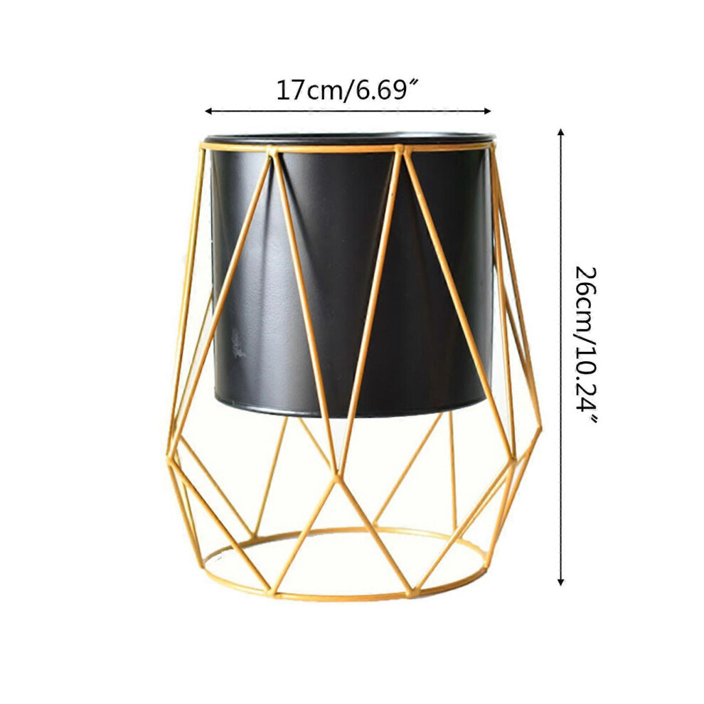 (Black, One size) Nordic Geometric Planter Flower Pot Succulent Plant Container Display Holder  Black